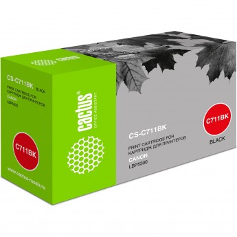 Лазерный картридж CACTUS CS-C711BK (Cartridge 711) для Canon imageClass MF9220, MF9220cdn, MF9280; LBP 5300 i-Sensys, 5360 i-Sensys; MF8450 i-Sensys, 9130 i-Sensys, 9170 i-Sensys, 9220 i-Sensys, 9280 i-Sensys, черный, 6 000 стр.