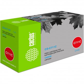 Лазерный картридж CACTUS CS-C711C (Cartridge 711) для Canon imageClass MF9220, MF9220cdn, MF9280; LBP 5300 i-Sensys, 5360 i-Sensys; MF8450 i-Sensys, 9130 i-Sensys, 9170 i-Sensys, 9220 i-Sensys, 9280 i-Sensys, голубой, 6 000 стр.