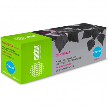 Лазерный картридж CACTUS CS-CB543A (HP 125A) для HP Color LaserJet CM1312, CM1312n, CM1312nfi, CP1210 series, CP1215, CP1217, CP1510 series, CP1514n, CP1515, CP1515n, CP1515nw, CP1518, CP1518ni, пурпурный, 1 400 стр.