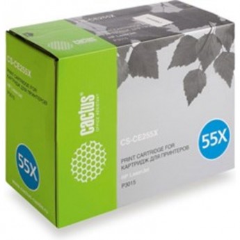 Лазерный картридж CACTUS CS-CE255X (HP 55X) для HP LaserJet M521 Pro 500 MFP, M521dn , M521dw, M525 , M525c MFP, M525dn MFP, M525f MFP, P3010, P3015, P3015d, P3015dn, P3015n, P3015x, черный, увеличенной емкости, 12 500 стр.