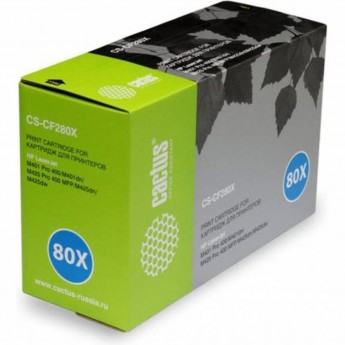 Лазерный картридж CACTUS CS-CF280X (HP 80X) для HP LaserJet M401 Pro 400, M401a, M401d Pro 400, M401dn, M401dne (CF399A), M401dw, M401n, M425 Pro 400 MFP, M425dn, M425dw, черный, увеличенной емкости, 6 900 стр.