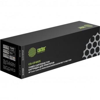 Лазерный картридж CACTUS CS-CF400X (HP 201X) для HP Color LaserJet M252dw, M252n, M274n MFP, M277dw MFP, M277n, Pro M252, Pro M252dw, Pro M252n, Pro M274n, M277,M277dw, M277n, черный, увеличенной емкости, 2 800 стр.