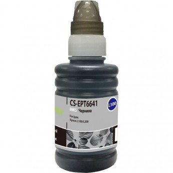Чернила CACTUS CS-EPT6641 для Epson L100, L110, L120, L132, L200, L210, L222, L300, L312, L350, L355, L382, L386, L456, L486, L550, L555, L566, L605, L655, L1300, L1455, L3050, L3060, L3070, L362, L364, L366, черный, 100 мл