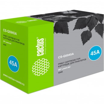Лазерный картридж CACTUS CS-Q5945A (HP 45A) для HP LaserJet 4345, 4345 MFP, 4345x MFP, 4345xm MFP, 4345xs MFP, M4345 MFP, M4345x MFP, M4345xm MFP, M4345xs MFP, M4349 MFP, M4349x MFP, черный, 18 000 стр.