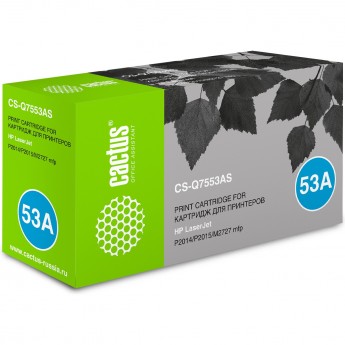 Лазерный картридж CACTUS CS-Q7553AS (HP 53A) для HP LaserJet M2727 MFP, M2727nf MFP, M2727nfs MFP, P2010 series, P2012, P2014, P2012n, P2014n, P2015, P2015d, P2015dn, P2015dtn, P2015n, P2015x, черный, 3 000 стр.