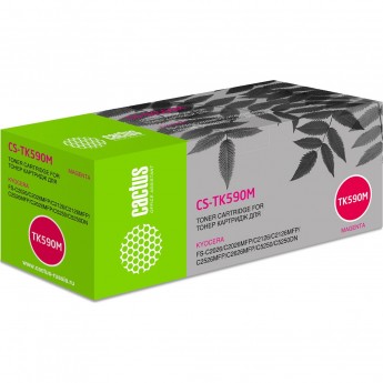 Лазерный картридж CACTUS CS-TK590M (TK-590M) для принтеров Kyocera Mita Ecosys M6026, M6026cdn, M6026cidn, M6526, M6526cdn, M6526cidn, P6026cdn, FS C2026, FS C2126, FS C2526 MFP, FS C2626 MFP, FS C5250, пурпурный, 5 000 стр.