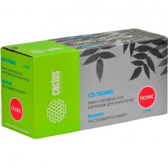 Лазерный картридж CACTUS CS-TK590C (TK-590C) для принтеров Kyocera Mita Ecosys M6026, M6026cdn, M6026cidn, M6526, M6526cdn, M6526cidn, P6026cdn, FS C2026, FS C2126, FS C2526 MFP, FS C2626 MFP, FS C5250, голубой, 5 000 стр.