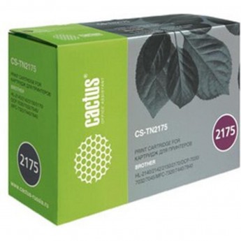 Лазерный картридж CACTUS CS-TN2175 (TN-2175) для принтеров Brother DCP 7030, 7032, 7032r, 7045, 7045nr, HL 2140, 2140r, 2142, 2142r, 2150, 2150n, 2170, 2170w, MFC 7320, 7320r, 7440, 7440n, 7840, 7840w, 7840wr, черный, 2 600 стр.