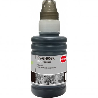 Чернила CACTUS CS-GI490BK для Canon Pixma G1400, G2400, G3400, черный, 100 мл