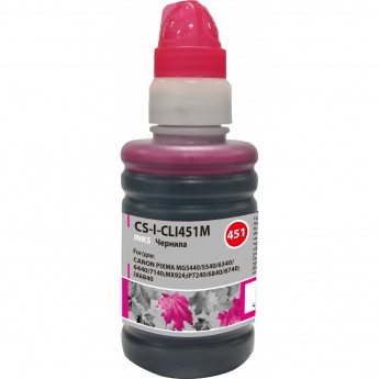 Чернила CACTUS CS-I-CLI451M для Canon Pixma iP6840, iP7240, iP8740, iX6840, MG5440, пурпурный, 100 мл