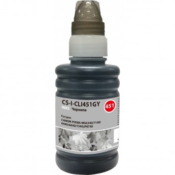Чернила CACTUS CS-I-CLI451GY для Canon Pixma iP8740, MG6340, MG6440, MG6640, MG7140, MG7540, серый, 100 мл