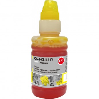 Чернила CACTUS CS-I-CLI471Y для Canon Pixma MG5740, MG6840, MG7740, TS5040, TS6040, TS8040, TS9040, желтый, 100 мл