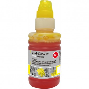 Чернила CACTUS CS-I-CLI521Y для Canon PIXMA MP540, MP550, MP620, MP630, MP640, MP660, желтый, 100 мл