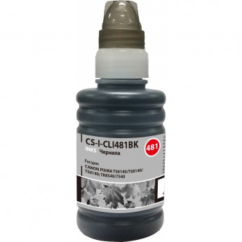 Чернила CACTUS CS-I-CLI481BK для Canon Pixma TR7540, TR8540, TS6140, TS8140, TS9140, черный, 100 мл