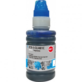 Чернила CACTUS CS-I-CLI481C для Canon Pixma TR7540, TR8540, TS6140, TS8140, TS9140, голубой, 100 мл