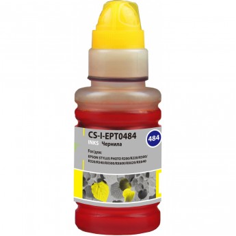 Чернила CACTUS CS-I-EPT0484 для Epson Stylus Photo R200, R220, R300, R320, R340, желтый, 100 мл