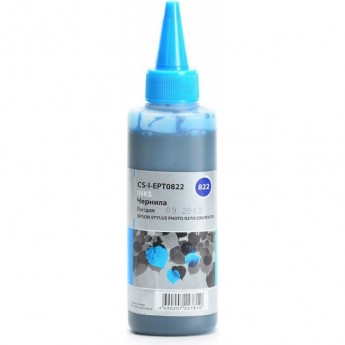 Чернила CACTUS CS-I-EPT0822 для Epson Stylus Photo R270, 290, RX590, голубой, 100 мл