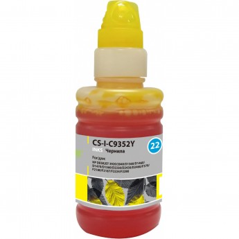 Чернила CACTUS CS-I-C9352Y для HP DeskJet 3920, 3940, D1360, D1460, D1470, D1560, D2330, D2430, желтый, 100 мл