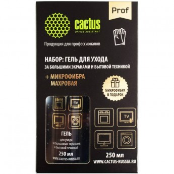 Чистящий набор (салфетки + гель) CACTUS коробка 2шт 25х25см 18х18см 250мл