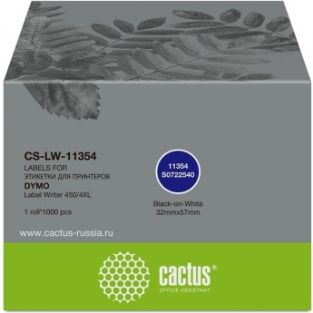 Этикетки CACTUS CS-LW-11354 DYMO LABEL WRITER 450/4XL 57x32мм черный белый 1000шт