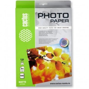 Фотобумага CACTUS CS-MA4120100, формат A4, 120г/м2, белая