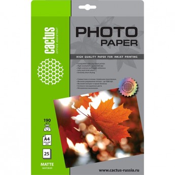 Фотобумага CACTUS CS-MA419025, формат A4, 190г/м2