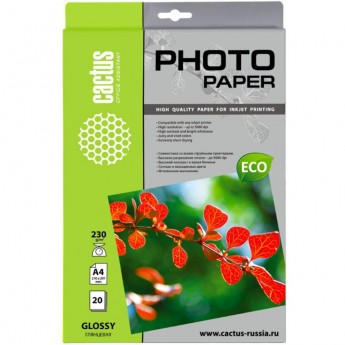 Фотобумага CACTUS CS-GA423020E, формат A4, 230г/м2, белая