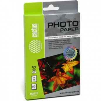 Фотобумага CACTUS CS-MA617050, формат А6, 170г/м2, белая