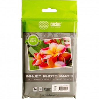 Фотобумага CACTUS CS-GA618050ED, формат A6, 180г/м2, белая