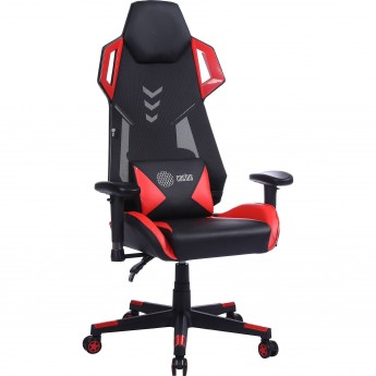 Кресло игровое CACTUS CS-CHR-090BLR цвет: черно-красный, обивка: эко.кожа/сетка, крестовина: пластик пластик черный