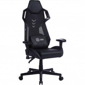 Кресло игровое CACTUS CS-CHR-090BL цвет: черный, обивка: эко.кожа/сетка, крестовина: пластик черный