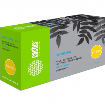 Лазерный картридж CACTUS CS-PH6180C (113R00723) для Xerox Phaser 6180, 6180dn, 6180 MFP, 6180n, 6180vn, голубой, увеличенной емкости, 6 000 стр.