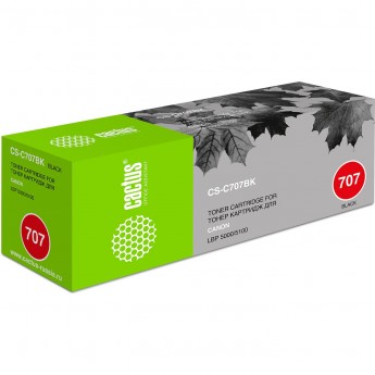Лазерный картридж CACTUS CS-C707BK (Cartridge 707) для Canon LBP 5000 i-Sensys Laser Shot, 5100 i-Sensys, черный, 2 500 стр.