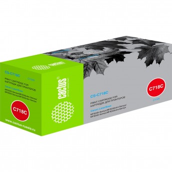 Лазерный картридж CACTUS CS-C718C (Cartridge 718) для Canon LaserBase MF8330 i-Sensys, MF8350, MF8360, MF8380, MF8540, LBP 7200 i-Sensys, 7210, 7660, 7680, голубой, 2 900 стр.