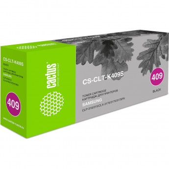 Лазерный картридж CACTUS CS-CLT-K409S (CLT-K409S) для Samsung CLP 310, 310n, 315, 315n, 315w; CLX 3170, 3170n, 3170fn, 3175, 3175fn, 3175fw, 3175n, черный, 1 500 стр.