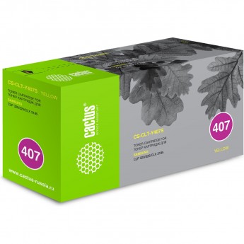 Лазерный картридж CACTUS CS-CLT-Y407S (CLT-Y407S) для Samsung CLP320, 320n, 325, 325w; CLX3180, 3180fn, 3180fw, 3185, 3185fw, 3185n, 3185fn, 3185w, желтый, 1 000 стр.