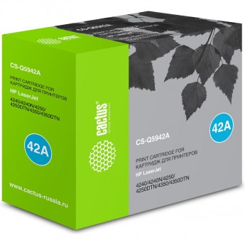 Лазерный картридж CACTUS CS-Q5942A (HP 42A) для HP LaserJet 4240, 4240n, 4250, 4250dtn, 4250dtnsl, 4250n, 4250tn, 4350, 4350dtn, 4350dtnsl, 4350n, 4350tn, черный, 10 000 стр.