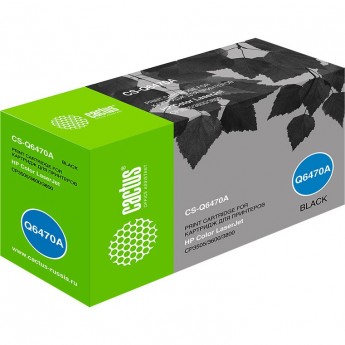 Лазерный картридж CACTUS CS-Q6470A (HP 501A) для HP Color LaserJet 3600, 3600dn, 3600n, 3800, 3800dn, 3800dtn, 3800n, CP3505, CP3505dn, CP3505n, CP3505x, черный, 6 000 стр.