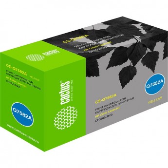 Лазерный картридж CACTUS CS-Q7582A (HP 503A) для HP Color LaserJet 3800, 3800dn, 3800dtn, 3800n, CP3505, CP3505dn, CP3505n, CP3505x, желтый, 6 000 стр.