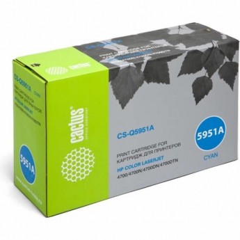Лазерный Картридж CACTUS CS-Q5951AV (HP 643A) для HP Color LaserJet 4700, 4700dn, 4700dtn, 4700hdn, 4700n, 4700ph+, голубой, 10 000 стр.