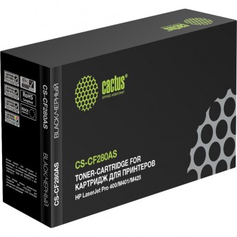 Лазерный картридж CACTUS CS-CF280AS (HP 80A) для HP LaserJet M401 Pro 400, M401a, M401d Pro 400, M401dn, M401dne (CF399A), M401dw, M401n, M425 Pro 400 MFP, M425dn, M425dw, черный, 2 700 стр.