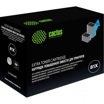 Лазерный картридж CACTUS CS-CF281X-MPS (HP 81X) для HP LaserJet M605dn, M605n, M605x, M606dn, M606x, M630 series, M630dn, M630f, M630h, M630z, черный, увеличенной емкости, 30 000 стр.