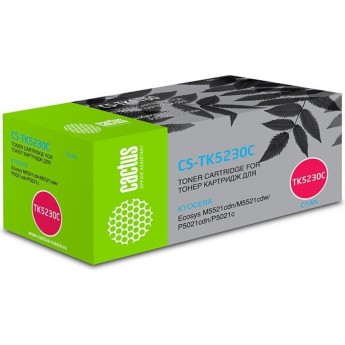 Лазерный картридж CACTUS CS-TK5230C (TK-5230C) для Kyocera Ecosys M5521cdn, M5521cdw, P5021cdn, P5021cdw, голубой, 2 600 стр.
