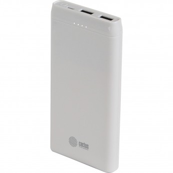 Мобильный аккумулятор CACTUS 10000mAh 2.1A 2xUSB белый