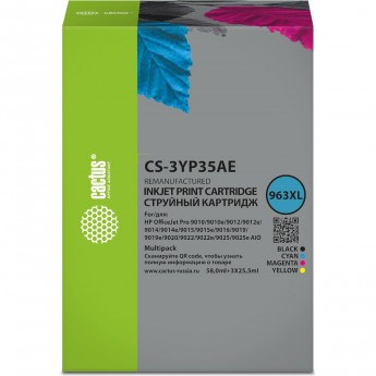 Струйный картридж CACTUS CS-3YP35AE (963XL) для HP OJ 9010 Pro AiO, 9012, 9014, 9015, 9016, многоцветный набор, 134.5 мл
