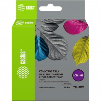 Струйный картридж CACTUS CS-LC3619XLY для Brother MFC J2330dw, J2730dw, J3530dw, J3930dw, желтый, 18,4 мл