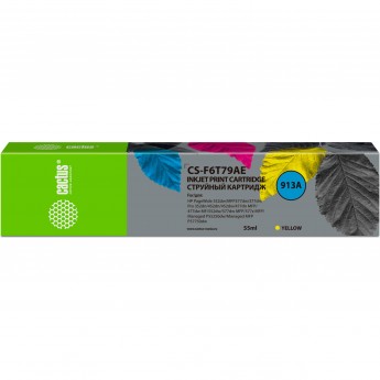 Струйный картридж CACTUS CS-F6T79AE (HP 913A) для HP PW 352dw, 377dw, Pro 477dw, 452dw, желтый, 55 мл