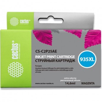 Струйный картридж CACTUS CS-C2P25AE (HP 935XL) для HP OfficeJet Pro 6230 ePrinter, Pro 6830 eAll in One, увеличенной емкости, пурпурный, 14,6 мл