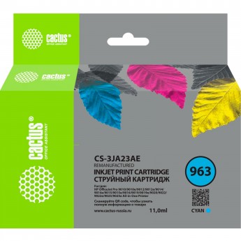 Струйный картридж CACTUS CS-3JA23AE (HP 963), для HP OfficeJet 9010, 9012, 9013, 9014, 9015, 9016, 9019, 9020, 9025, пурпурный, 11 мл