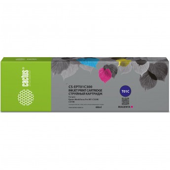 Струйный картридж CACTUS CS-EPT01C300 T01C для Epson WF Pro WF-C529RDTW, C579RD2TWF, C579RDTWF Pro, пурпурный, 68 мл